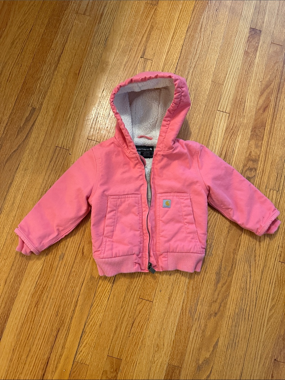 Carhartt Kids Pink Hooded Sherpa Jacket